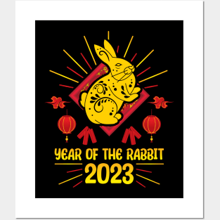 Good Luck Zodiac Happy Chinese New Year of the Rabbit 2023 Posters and Art